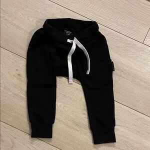 Little Bipsy Black Kids Joggers with White Drawstring